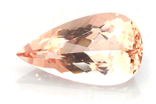 Pear Shape Peach Morganite Gemstone 14.44 Carat Vivid Intense
