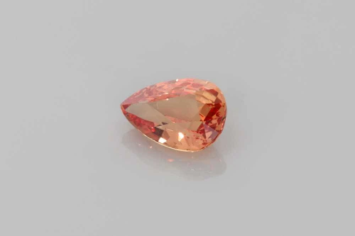 Pear Shape Padparadscha Sapphire Gemstone 1.01 Carat Vivid Intense