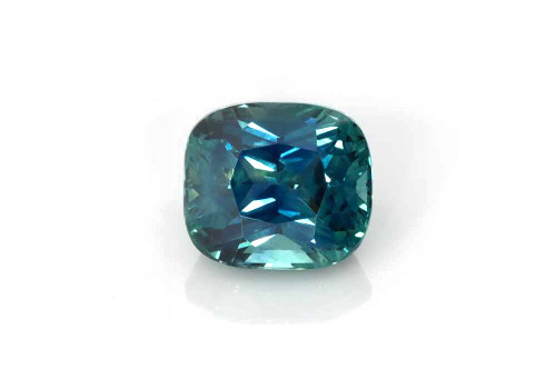 Rectangular Cushion Teal Sapphire Gemstone 3.55 Carat Vivid Intense
