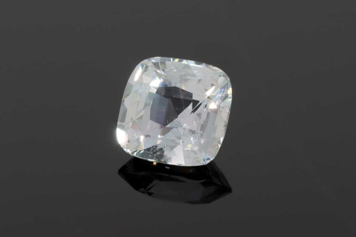 Square Cushion White Sapphire Gemstone 2.36 Carat Vivid Intense