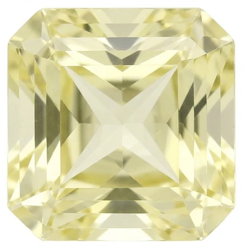 Chatham Lab Created Light Yellow Sapphire Gemstone – Square Radiant Cut – GEM Grade