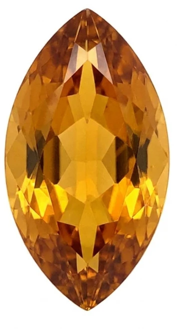 Chatham Lab Created Dark Yellow Sapphire Gemstone – Marquise Cut – GEM Grade