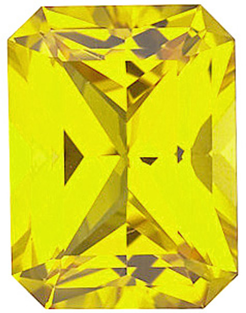 Yellow Sapphire Emerald Cut in Grade GEM | Chatham Lab Stone