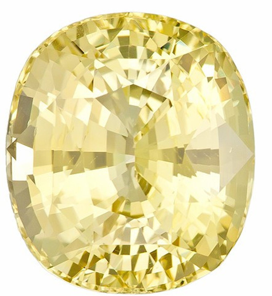 No Heat Yellow Sapphire Gemstone Cushion Cut 9.12 carats 12.05