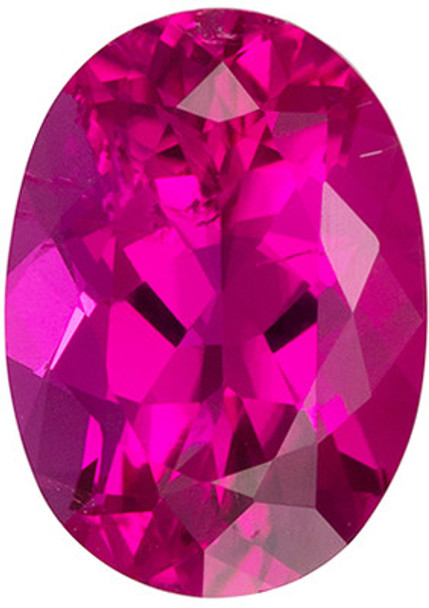 Lively Rubellite Tourmaline Gemstone in Oval Cut, Vivid Rich