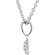 Sterling Silver White Sapphire Heart 14-16 inch Necklace