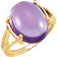 White Gold 14 Karat Gold 16x12mm Cabochon Genuine AAA Amethyst Ring