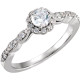 White Gold 10 Karat 0.50 Carat Diamond Halo Style Engagement Ring