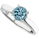 Round Solitaire set with GEM Blue 1.00 Carat 6.5mm Round Aquamarine Engagement Ring