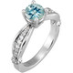 Style in 1.00 Carat 6mm Aquamarine Solitaire Engagement Ring - Dazzling Diamond Accents