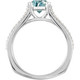 Split Shank 4 Prong GEM Grade 1.0 Carat 6mm Aquamarine Engagement Ring