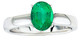 Low Price on Quality Large Oval  1.00 Carat 7x5mm Emerald set in Buy Real Solitaire White Gold Mounting for SALE