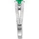 Unique Split Shank 4-Prong set with  1.00 Carat 6mm Emerald Gemstone Engagement Ring