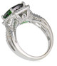 3.6Carat Blue Green Tourmaline set with Pave Diamond Ring in White Gold 14 Karat Gold