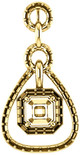 Tear DropStyled Pendant Mounting with Articulated Dangle for Asscher Gemstone Size 5mm to 7mm