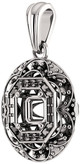 Ornate Accented Halo Pendant Mounting for Asscher Gemstone Size 5mm to 7mm