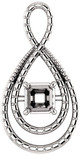 Bypass Accented Pendant Mounting for Asscher Gemstone Size 5mm to 10mm