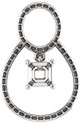 Articulated Dangle Accented Soiltaire Pendant Mounting for Asscher Gemstone Size 5mm to 10mm