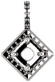 Halo Styled Drop Pendant Mounting for Cushion Gemstone Size 5mm to 8mm