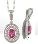 Solitaire Accented Pendant Mounting for Oval Gemstone Size 6 x 4mm to 16 x 12mm