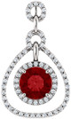 Tear DropStyled Pendant Mounting with Articulated Dangle for Round Gemstone Size 4.10mm to 12mm