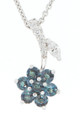 Flower Design .44Carat 2.5mm Round Cut Alexandrites and Diamond Pendant in 18 Karat White Gold