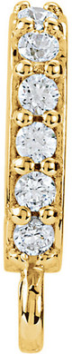 Chic 14kt Gold .06 CTW Diamond Accented Preset Bail with Vertical Ring  5.50 x 2.30mm Inside Dimension