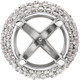 Exquisite Diamond Accented Halo Style Partially Set Jewelry Finding for Round Gemstones Size 5.20mm  6.50mm