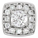 Glamorous 1/4ctw Diamond Cluster Peg Jewelry Finding in 14kt White Gold With 12 Round Diamonds