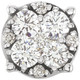 Dazzling Round Diamond Cluster Preset Peg Jewelry Finding in 14k White Gold With Heart Detail  Diamond Carat Weight Options