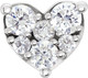 Lovely 14kt White Gold Heart Cluster Peg Preset Jewelry Finding for SALE  Choose Diamond Carat Weight