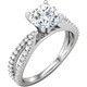 Classy Chic Split Shank Semi Set Mounting Without Head With 0.46ctw Diamond Accents in 14kt White Gold