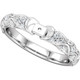 Vintage Style 1/4ctw Diamond Accented 14kt White Gold Preset Ring Shank With Curvy Detail