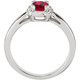 8 Prong Diamond Ring set with Low Price on .76ct 5mm Round cut Ruby