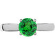 4-Prong Solitaire  1.00 Carat Tsavorite Engagement Ring - Diamond Accents at Base of Prongs