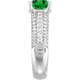 Green 1.3 carat 7mm Tsavorite Garnet Engagement Ring With Dazzling Pave Diamond Accents