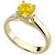 Modern Style Round Yellow 1.00 Carat 6mm Sapphire Solitaire Gemstone Ring With Chunky 14k Gold Band