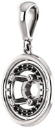 Solitaire Accented Pendant Mounting for Round Gemstone Size 4.10mm to 15mm