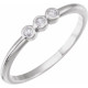 Platinum .06 Carat Rose Cut Natural Diamond Stackable Ring