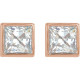 14 Karat Rose Gold 0.33 Carat Natural Diamond Bezel Set Earrings