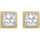 14 Karat Yellow Gold 0.33 Carat Natural Diamond Bezel Set Earrings