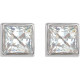 14 Karat White Gold 0.33 Carat Natural Diamond Bezel Set Earrings