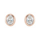 14 Karat Rose Gold 0.10 Carat Natural Diamond Bezel Set Earrings
