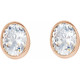 14 Karat Rose Gold 0.20 Carat Natural Diamond Bezel Set Earrings