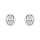 14 Karat White Gold 0.10 Carat Natural Diamond Bezel Set Earrings