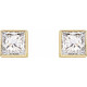 14 Karat Yellow Gold 0.20 Carat Natural Diamond Bezel Set Earrings