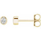 14 Karat Yellow Gold 0.10 Carat Natural Diamond Bezel Set Earrings