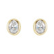 14 Karat Yellow Gold 0.10 Carat Natural Diamond Bezel Set Earrings