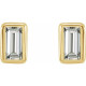 14 Karat Yellow Gold .07 Carat Diamond Bezel Set Earrings