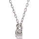 White Moissanite Necklace in Platinum 3 mm Stuller Moissanite Solitaire 18 inch Necklace